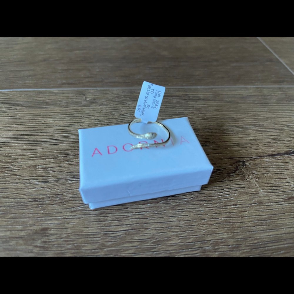 ADORNIA-NWT 14K Gold, Diamond, Sapphire Snake RING - Picture 8 of 14